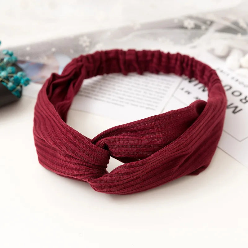 2024 New Design Fashion Women Summer Style Headbands Bohemian Girl Cross Turban Bandage Bandanas Hairbands Hair Accessories
