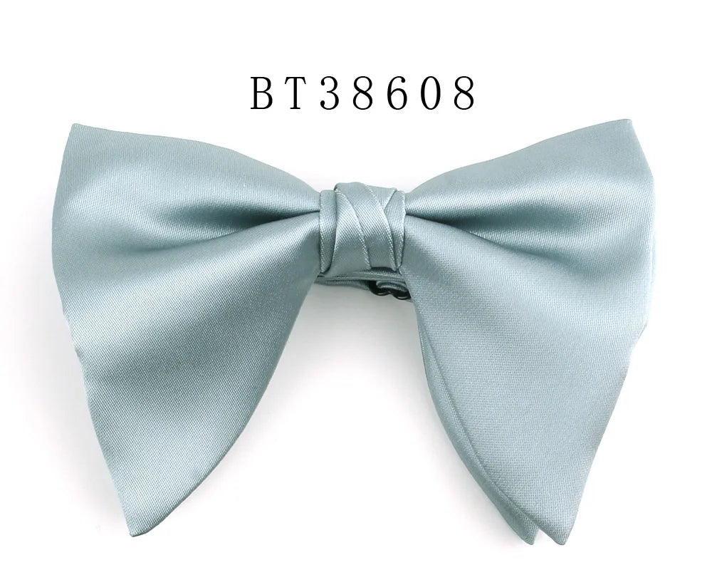New Solid Bow Tie For Men New Wedding Bowtie Adjustable Oversize Bow tie For Wedding Groom Big Bow ties Butterfly Men's Gifts