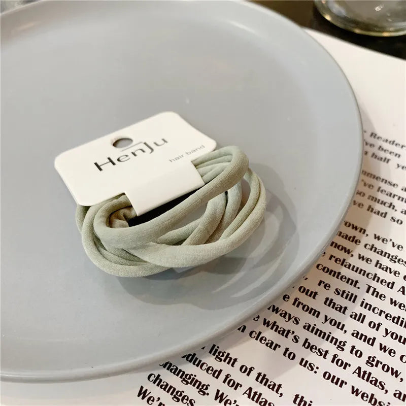 6Pcs/Lot Elastic Hair Bands Women Hair Rubber Band Elegant High Elasticity Solid Color Girls Elastic Hair Bands Hair Accessories