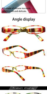 Blue Light Blocking Reading Glasses Spring Hinged Women with Striped Flower Frame Computer Goggle Reader Eyeglasses 0~+4.0