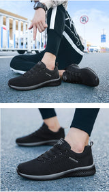 Men Running Sneakers Lightweight Athletic Shoes Classical Mesh Breathable Lace-up Outdoor Walking Shoes Male Tennis Shoes
