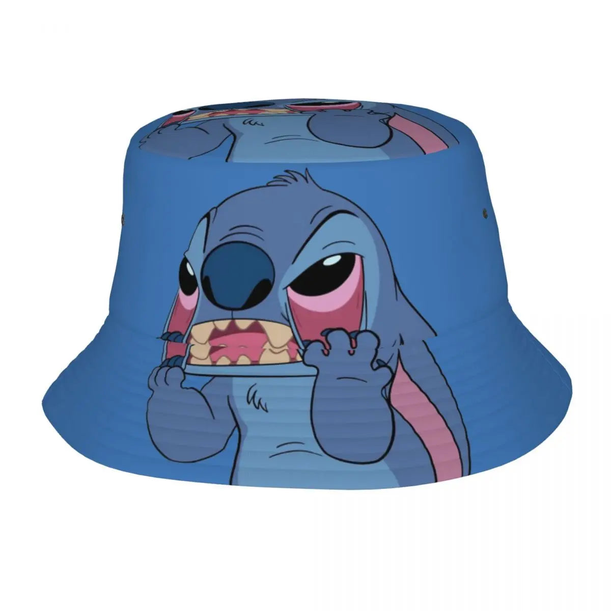 Unisex Kawaii Bucket Hats Funny Stitch Cartoon Accessories Bob Hat For Beach Headwear Lightweight