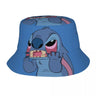 Unisex Kawaii Bucket Hats Funny Stitch Cartoon Accessories Bob Hat For Beach Headwear Lightweight