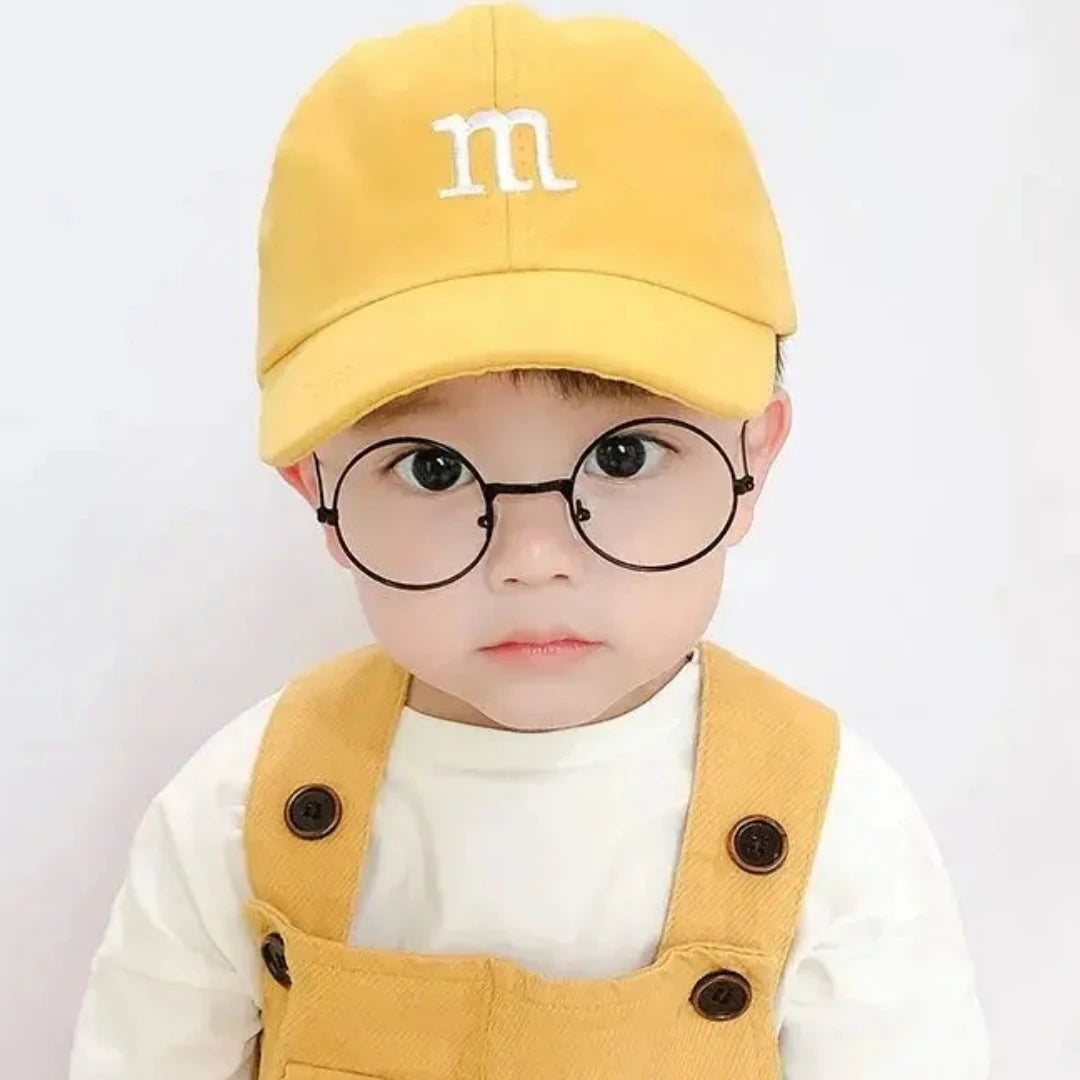 Girls Boy Adjustable Hat Children's Kid Baseball Cap Sunscreen Baby Hat Hip Hop M Letter Embroidered Kids Caps 1-6-8-12-15 Years