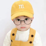 Girls Boy Adjustable Hat Children's Kid Baseball Cap Sunscreen Baby Hat Hip Hop M Letter Embroidered Kids Caps 1-6-8-12-15 Years