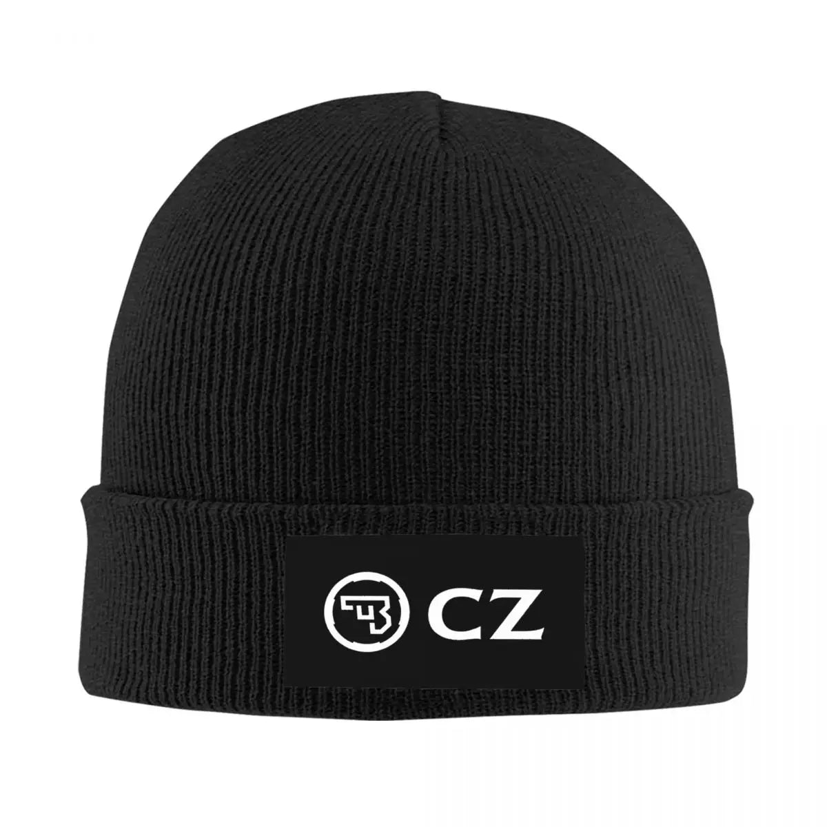 White CZ Guns Logo Knitted Hat Beanies Winter Hat Warm Unisex Street Caps for Men Women