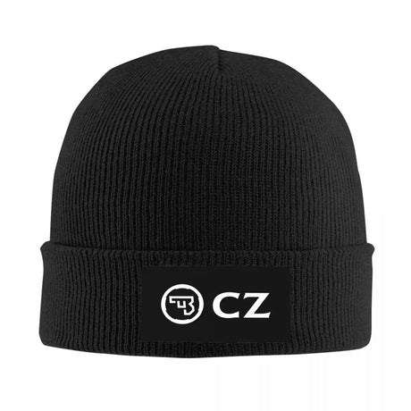 White CZ Guns Logo Knitted Hat Beanies Winter Hat Warm Unisex Street Caps for Men Women