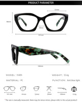 55405 New Brand Blue Light Blocking Computer Glasses Women Fashion TR90 Frame Vintage Square Eyewear Anti Eyestrain Eyeglasses