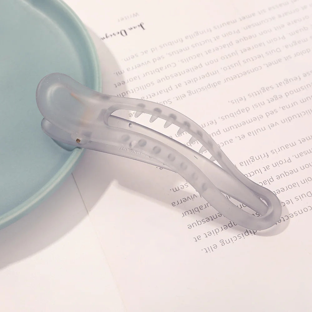 New Acrylic Matte Duckbill Hair Claws Barrettes Bow Solid Color Hair Clips Hair Accessories For Women Hairpin Ponytail Headwear