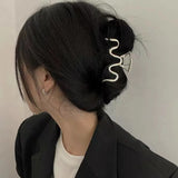 New Punk Geometric Metal Gold Silver Simple Hair Clip Claw for Women Trendy Large Crab Catches Clamp Korea Headwear Accessories