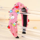 Knotted Wide Headbands Diadem For Back To School Pearls Pencil Hair Bands Kids Head Hoop Girls Children Daily Tiara Accessories