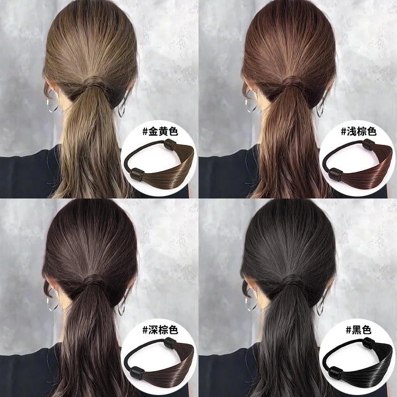 Wig Braided Rubber Band Elastic Hair Rope Tie Head Hair Ring Wig Braid Fixed Hairstyle Elastic Band Extension Ponytail Holder