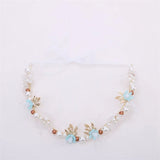 Spring Bohemian Girls Bridal Pearl Hair Headdress Flower Wreath Bride Garland Head Hoop Headbands Hair Jewelry Children Gifts