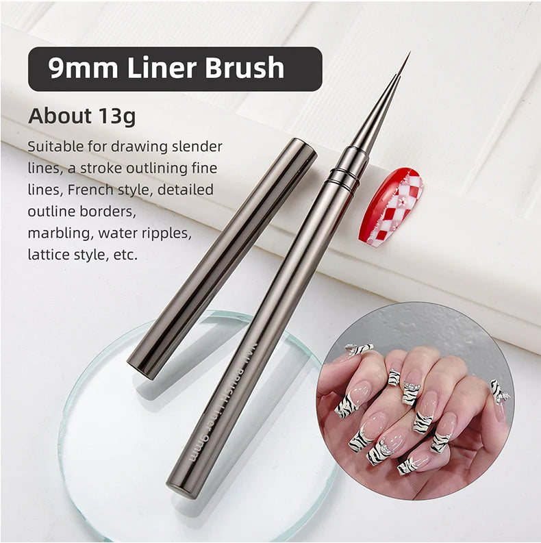 5PCS Nail Art Liner Brushes Hand Painted Brush Acrylic UV Gel Colours Paints Builder Drawing Pen DIY Manicure Design Accessories