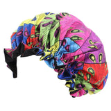 Kids Girls Sleep Cap Floral Print Hair Bonnet Satin Night Sleep Hat Turban Sleeping Hat Children Hair Care Bonnet Nightcap Caps