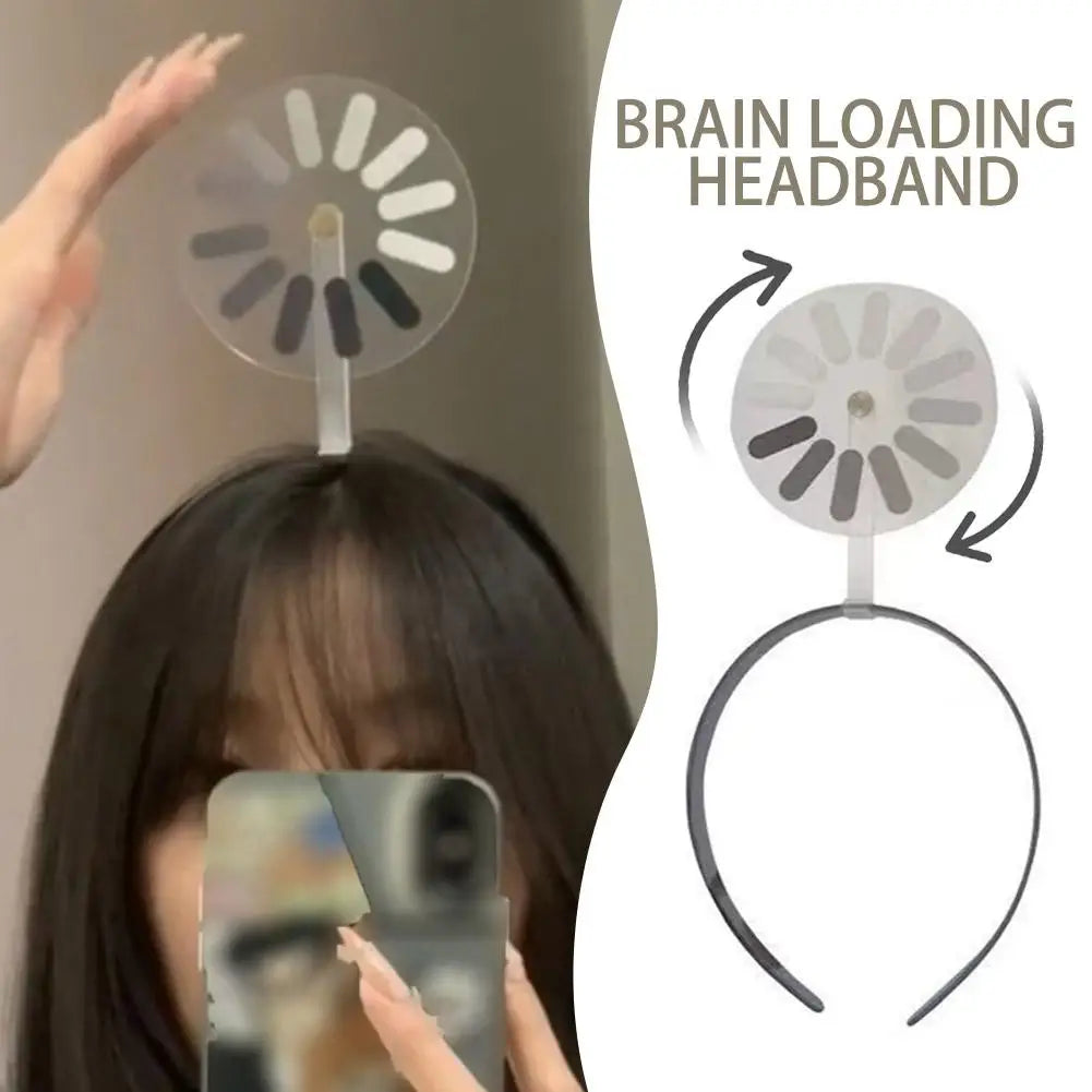 Funny Brain Loading Rotatable Headband Hairpin Downtime Hairpin Creative Moving Hair Clip Hair Accessory