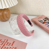 2022 Gentle Pink Womans Hairbands Girl Sweet Plush Wide Side Sponge Headband Hair Hoop Fashion Simple Solid Color Hair Accessory