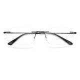 Titanium Reading Glasses Men High Quality Magnifying Presbyopic Eyeglasses Titanium Frames Anti Blue Light Rimless Glasses Men