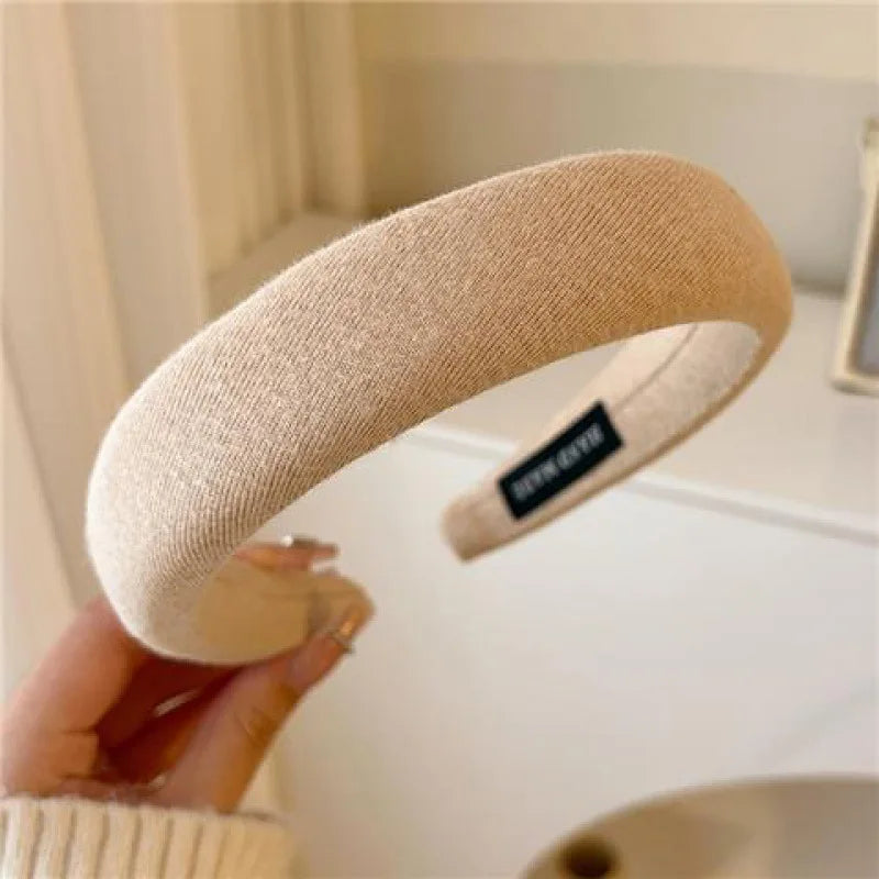 Fashion Vintage Elastic Hair Band Lattice Print Sponge Headband Womens Girl Wide Side Hairband Hair Hoop Female Hair Accessories