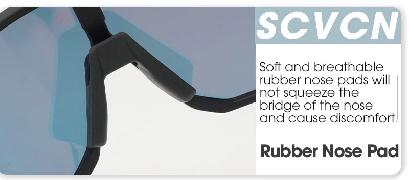 SCVCN New Riding Cycling Sunglasses Outdoor Sports Running Goggles Men's Mtb Bicycle Glasses Women Cycling Eyewear 1 Lens