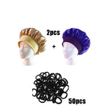 New Women's Satin Solid Wide-brimmed Sleeping Hat Unisex Head Wrap Elastic Band Cap Hair Care Bonnet Night Hat Bonnet De Nuit
