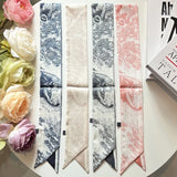 Women's Daily Wear Headbands Bags Handles Silk Scarves Simulated Silk Streamers French Versatile Headbands Scarves Gifts