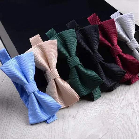 RBOCOTT Solid Bow Ties for Men Plain Party Wedding Bowtie Candy Color Bowknot Red Green Black Blue Bow TieWholesale Accessory