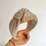 PROLY New Fashion Hairband For Women Solid Color Wide Side Headband Warm Canary Velvet Turban Winter Hair Accessories Wholesale