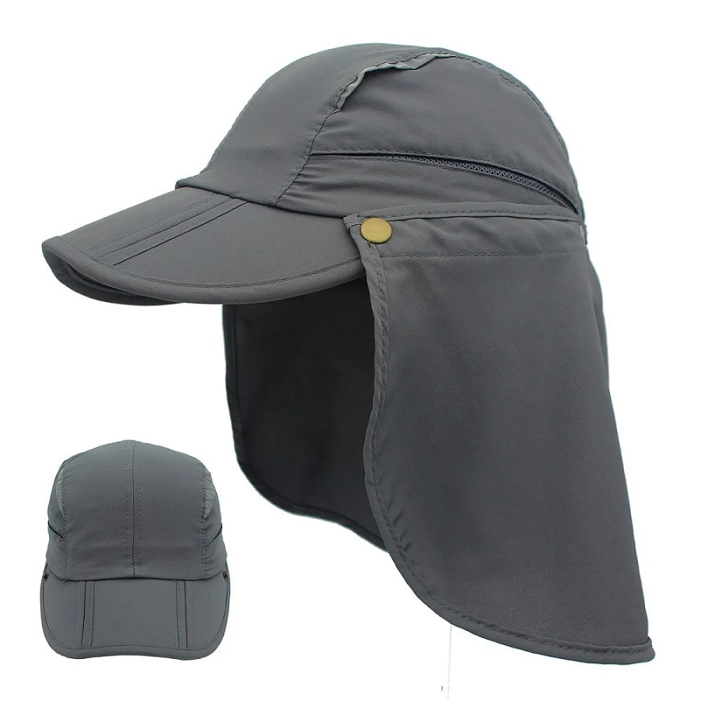 Connectyle Boys Girls Kids Summer UPF 50+ Sun Protection Cap Adjustable Quick Dry  Detachable Fishing Hat with Neck Flap