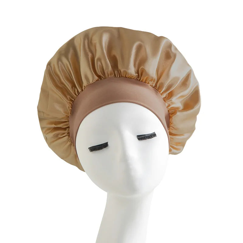 Satin Hat Sleep Silk Round Fabric Protect Hair Comfort Hair Night Anti-frizz Sleeping Hat Four Seasons Breathability Sleep Cap