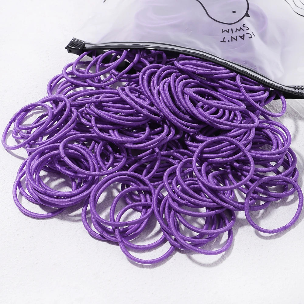 50PCS Macaron Rubber Band Hairband Headband High Elastic Durable Hair Ring Tied High Ponytail Women's Kids Hair Headwear