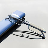 Blue light Blocking Reading Glasses for Men Metal Frame Readers Magnifier Presbyopia Lens Eyewear With Case +1.25+1.75+2.25