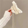New Fashion Bow Tassel Pendant Hair Clips Korea Ponytail Plush Shark Claw Girls Fall and Winter Gift Hair Accessories