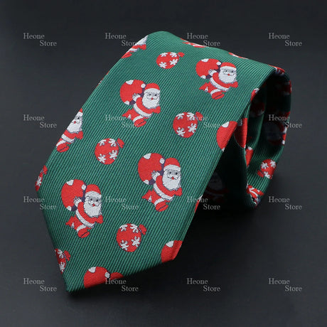 Classic Red Blue Christmas Tie For Men Father Festival Gift Santa Claus Snowman Tree Snowflake Elk Necktie Skinny 7cm Accessory