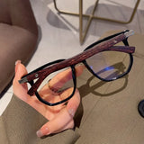 Luxury Blue Light Blocking Reading Glasses Women Men Wooden Legs Presbyopia Eyeglasses HD Lens Farsighted Eyewear with Diopter
