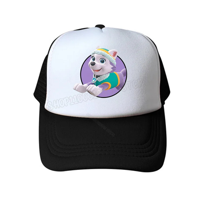 Paw Patrol Skye Kids Baseball Cap Marshall Rubble Girl Peak Cap Cartoon Boy Chase Rocky Mesh Cap Parent-child Summer Sunhat Gift
