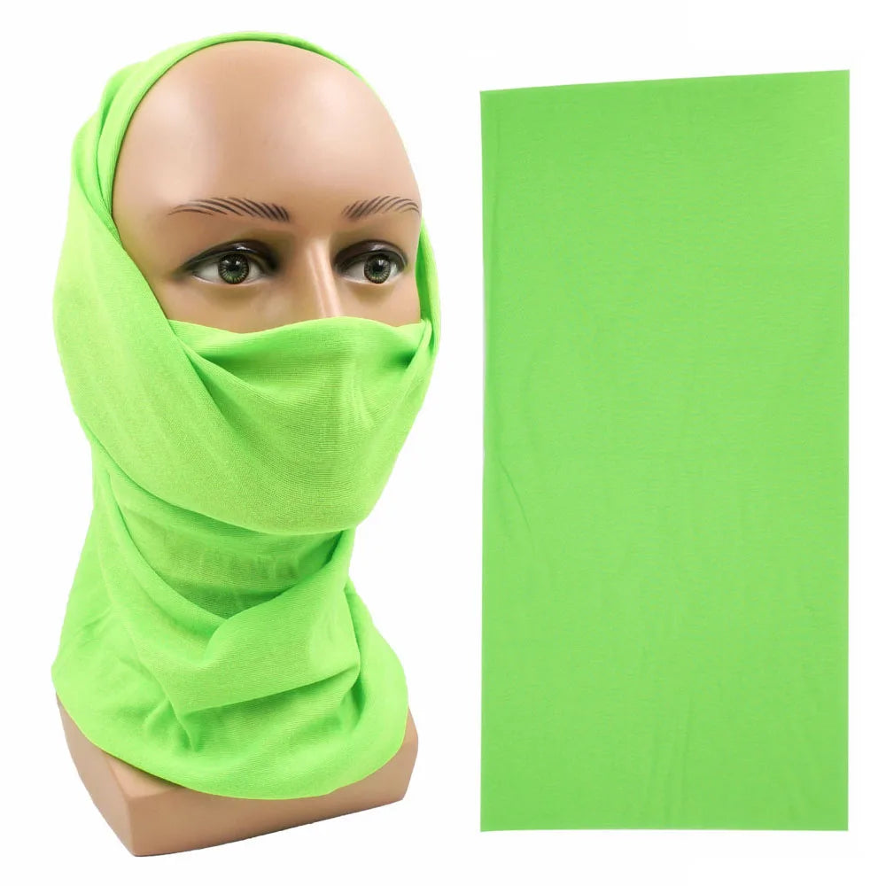 Outdoor Magic Bandana Solid Neon Color Cycling Hiking Scarves Headband Polyester Fashion Neck Cover Fishing Windproof Face Mask