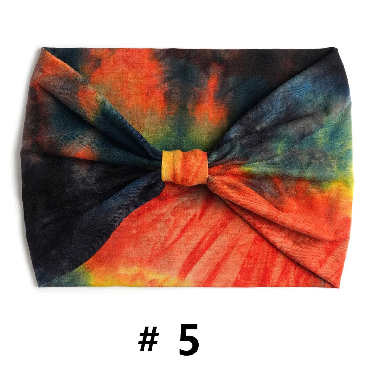 Tie Dye Headbands for Women Wide Turban Headwrap Knotted Vintage Hairbands Cotton Bandanas Bandage Headscarf Hair Accessories