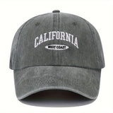 1PC Embroidered Baseball Cap On The West Coast Of California Vintage Style Pointed Hat Lightweight Hat Sun Resistant Sport Hat