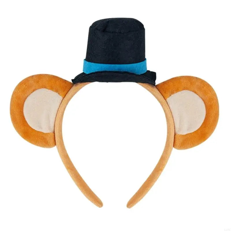Lovely Plush Bear Ear Headband for Women Girl Birthday Party Gathering Headpiece School Event Accessory Stage Hairhoop