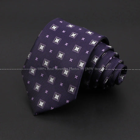 New Design Wedding Men Tie Purple Solid Striped Paisley Flower Neckties Men Business Dropshipping Groom Collar Accessories Gift