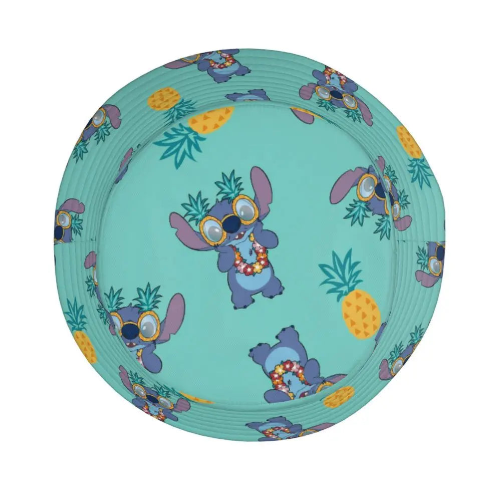Unisex Kawaii Bucket Hats Funny Stitch Cartoon Accessories Bob Hat For Beach Headwear Lightweight