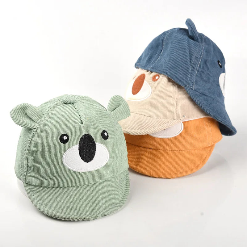 Cartoon Bear Baby Duck Tongue Hat Boy Girl Sunshade Peaked Cap Cotton Children Outdoor Visor Korean Kids Short Brim Baseball Hat