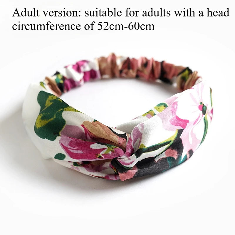 European and American silk elastic elastic cross headband, stylish, simple and versatile headband for parents and children