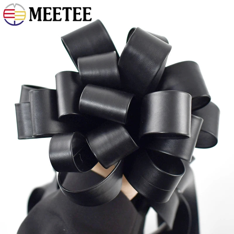 5Meters Synthetic Leather Cord Ribbons Black Soft Flat Ropes Necklace Bracelet Decoration Webbings DIYClothes Edge Accessories