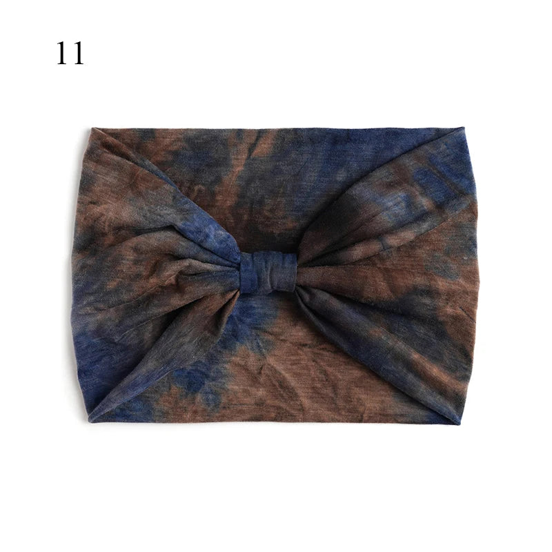 Bohemian Wide Stretch Headbands Multi-color Tie-dyed Yoga Sweatband Turban Head Wrap Bandana Women Hair Accessories Wholesale
