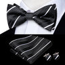 Dropshipping Solid Silk Mens Bow Tie Hanky Cufflinks Set Pre-tied Butterfly Knot Bowtie Wholesale for Male Wedding Business