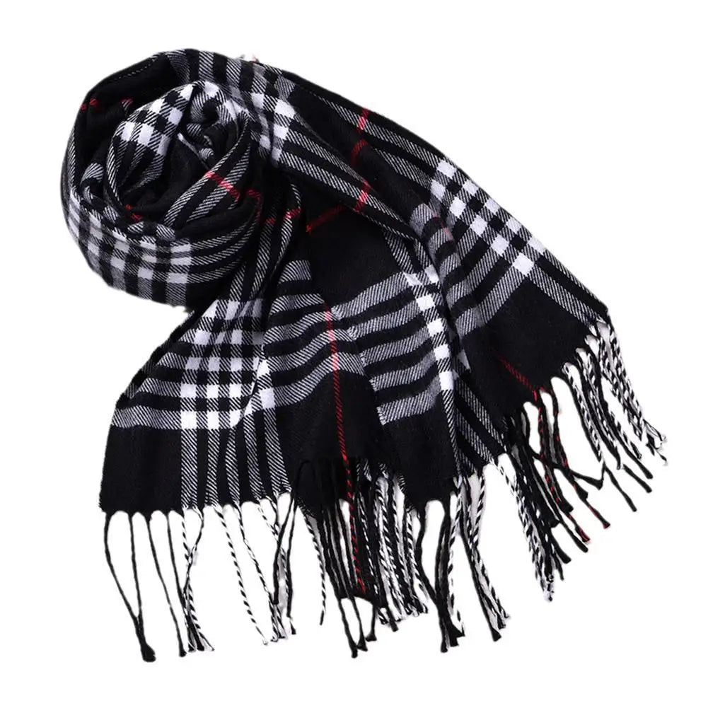 Winter Warm British Style Plaid Shawl Scarf Luxury Women Men Warm Tassel Long Shawl Pashmina Blanket Accessories Gift For Friend