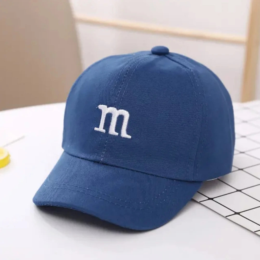 Girls Boy Adjustable Hat Children's Kid Baseball Cap Sunscreen Baby Hat Hip Hop M Letter Embroidered Kids Caps 1-6-8-12-15 Years