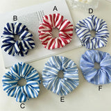 Stripes Elastics Hair BandWoman Large Fresh Versatile Scrunchies Hair Ties Ladies Ponytail Holder Girl Fashion Hair Accessories
